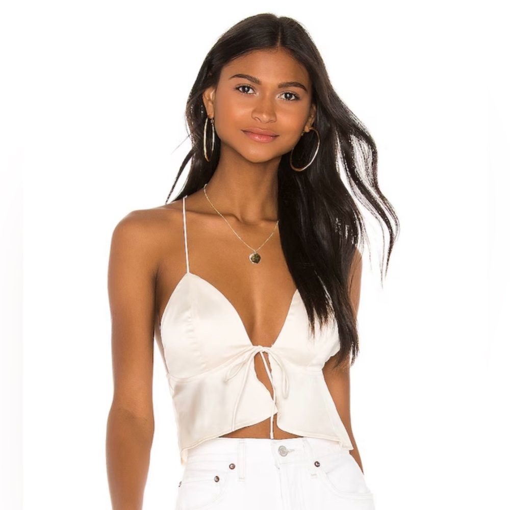 White satin crop top